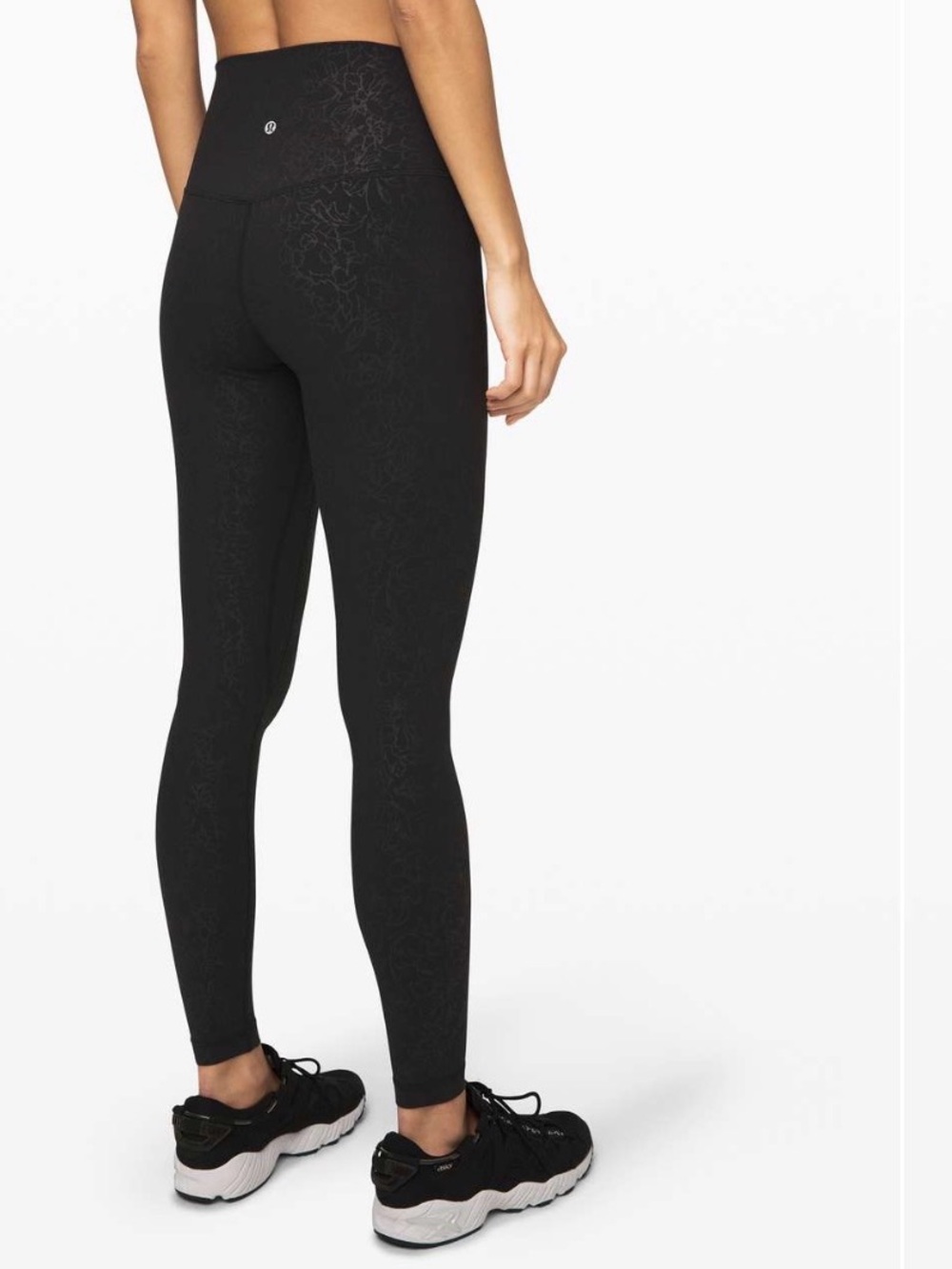 Lululemon Align Pant size 6 with a 28" inseam Folk Floral Emboss Black Black - Picture 1 of 7